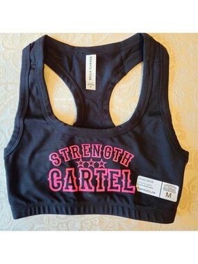 Bella Canvas Black and Pink Sports Bra